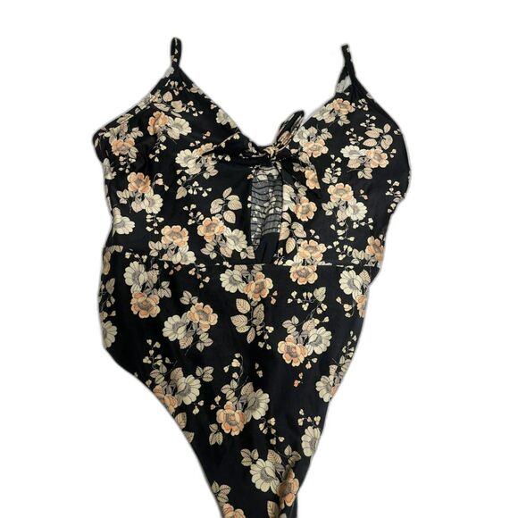 Seafolly Splendour Tie Front One Piece Swimsuit Women's Size L EUC floral - Picture 3 of 4